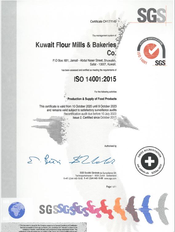 ISO 14001 - 2015 certification - valid till 2023