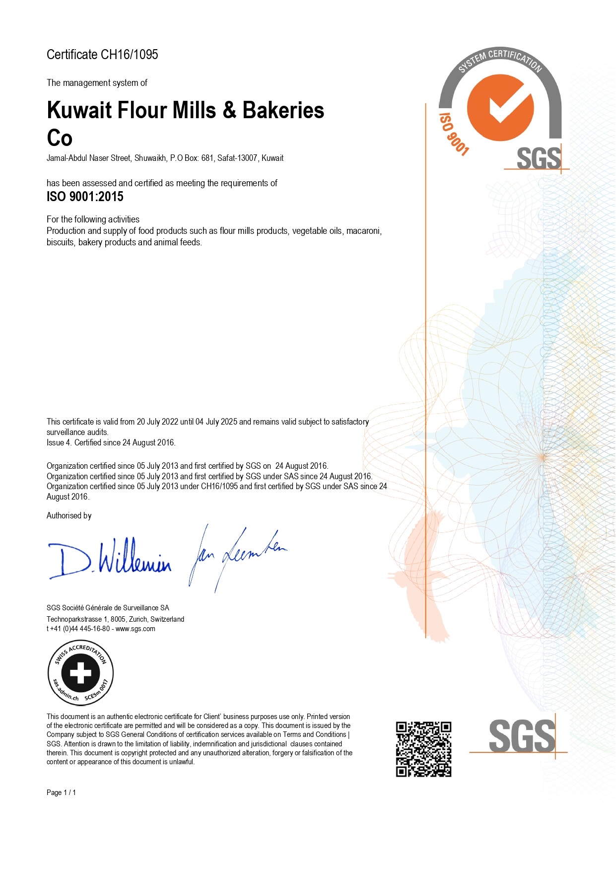 ISO 9001 - 2015 - valid till 2025